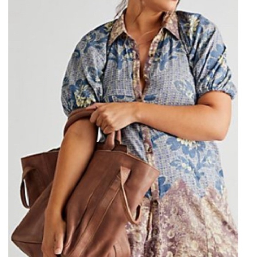 Smokey Quartz Leather Tote